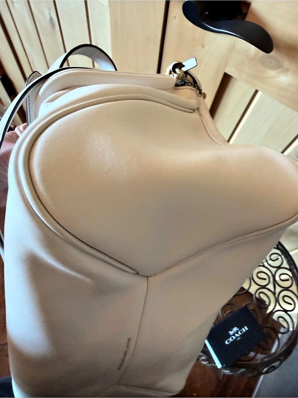 Coach RYDER Large Kisslock Frame Bag Leather Shoulder Bag White - Picture 9 of 16